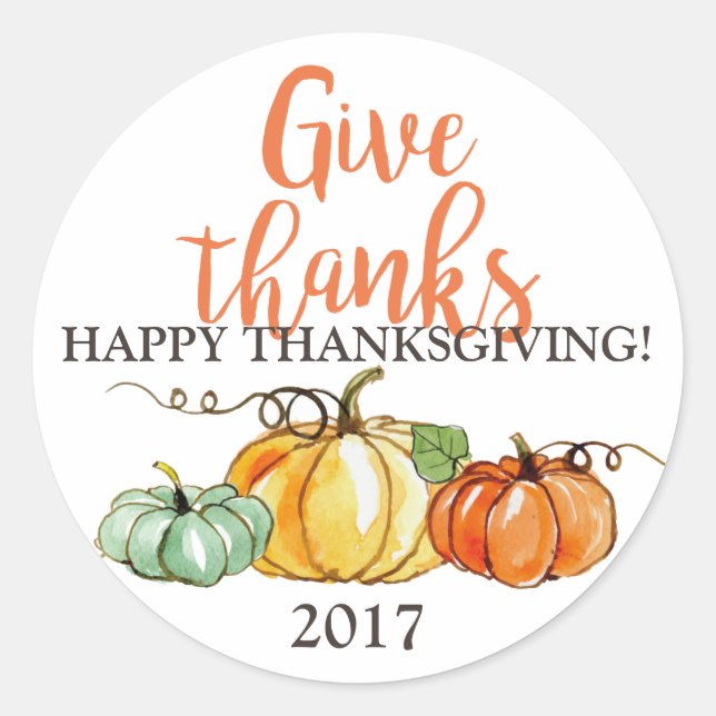 Happy Thanksgiving sticker pumpkins (Front)
