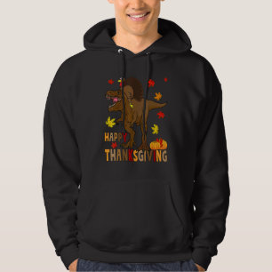 Happy Thanksgiving T Rex Dinosaur Turkey Costume B Hoodie