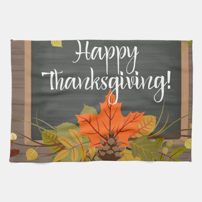 happy thanksgiving tea towel (Horizontal)