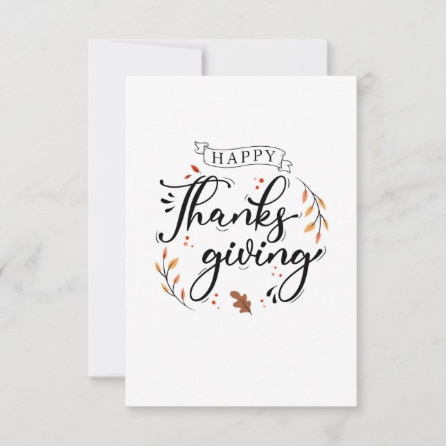 Happy Thanksgiving Thank You Card (Front)