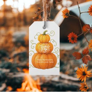 Happy Thanksgiving Thankful Pumpkins Gift Tags