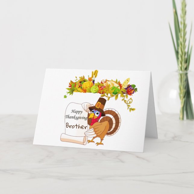 HAPPY THANKSGIVING TO MY ***BROTHER*** HOLIDAY CARD (Front)