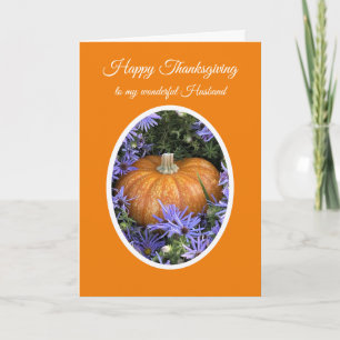 Happy Thanksgiving to my Husband Pumpkin Card