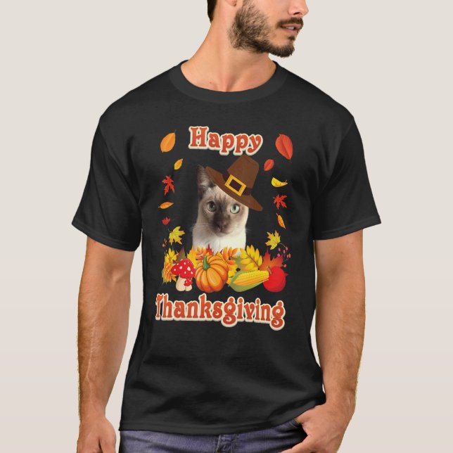 Happy Thanksgiving Tonkinese Cat I'm Thankful For  T-Shirt (Front)