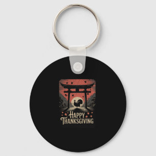 Happy Thanksgiving Torii Gate Turkey Japanese Funn Key Ring