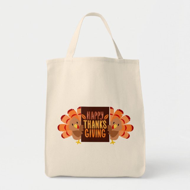 Happy Thanksgiving Tote Bag (Front)