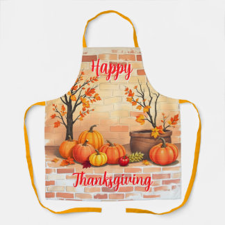 Happy Thanksgiving Trendy Beautiful Fall Apron