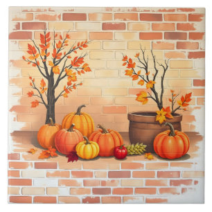 Happy Thanksgiving Trendy Beautiful Fall Ceramic Tile