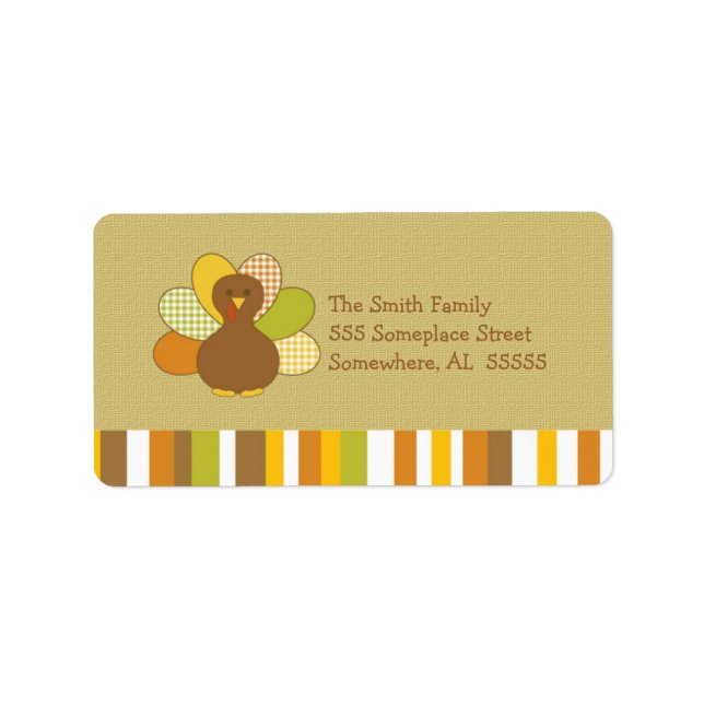 Happy Thanksgiving Turkey Address Label (Front)