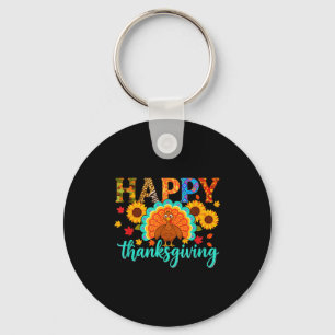 Happy Thanksgiving Turkey & Sunflower, Thanksg Key Ring