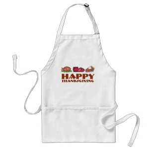 Happy Thanksgiving Turkey Cranberry Pumpkin Pie Standard Apron