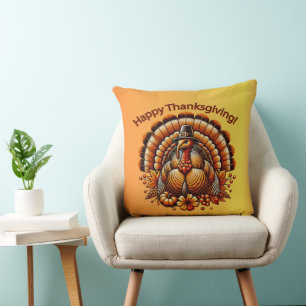 Happy Thanksgiving Turkey Cushion