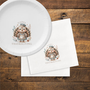 Happy Thanksgiving Turkey Custom Text Napkin