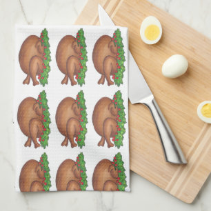 Happy Thanksgiving Turkey Day Dinner Platter Tea Towel