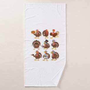 Happy Thanksgiving Turkey Day Girls Boys Kids Todd Bath Towel