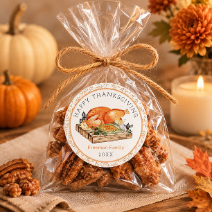 Happy Thanksgiving Turkey Dinner Sticker