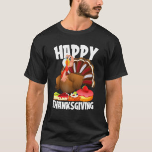Happy Thanksgiving Turkey Face Mask  Food T-Shirt