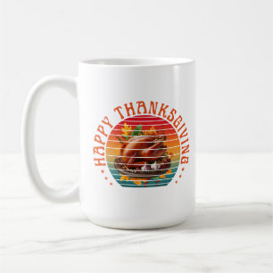 Happy thanksgiving turkey fall season autumn coffee mug