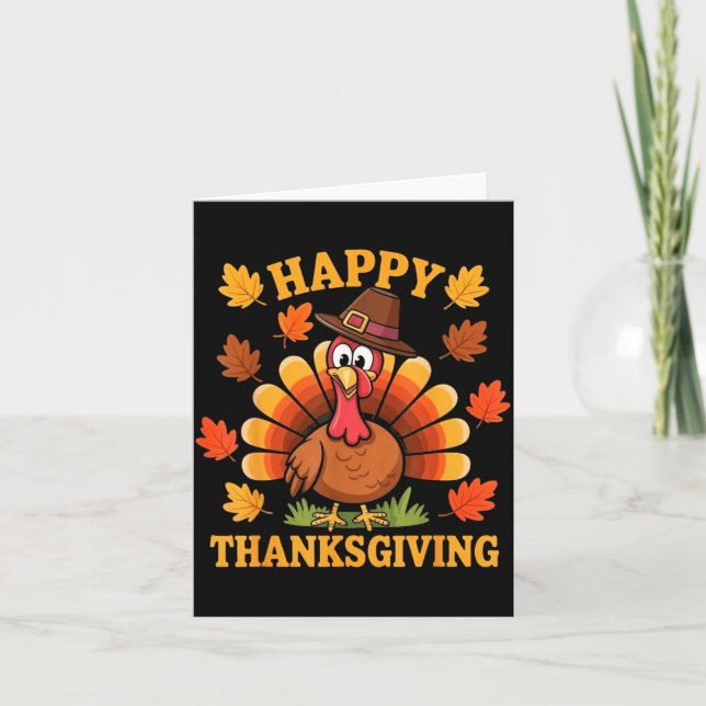 Happy Thanksgiving Turkey Family Dinner Thanksgivi Card (Front)