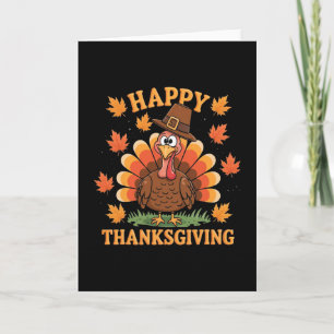 Happy Thanksgiving Turkey Family Dinner Thanksgivi Card