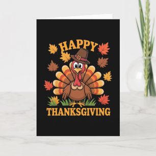 Happy Thanksgiving Turkey Family Dinner Thanksgivi Card