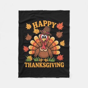 Happy Thanksgiving Turkey Family Dinner Thanksgivi Fleece Blanket