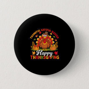 Happy Thanksgiving Turkey Family Matching Dinner F 6 Cm Round Badge