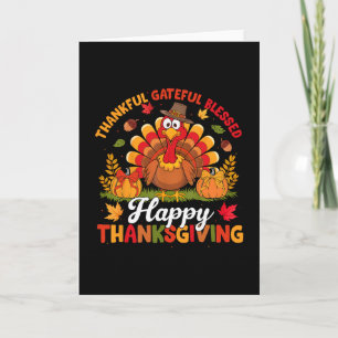 Happy Thanksgiving Turkey Family Matching Dinner F Card