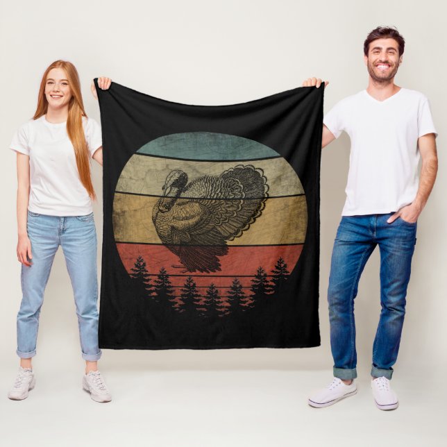 HAPPY THANKSGIVING TURKEY FLEECE BLANKET (In Situ)