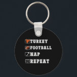 Happy Thanksgiving Turkey Football Nap Repeat Funn Key Ring<br><div class="desc">Happy Thanksgiving Turkey Football Nap Repeat Funny Football 1</div>
