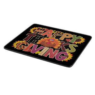 Happy Thanksgiving Turkey Funny Pumpkin Season Cutting Board