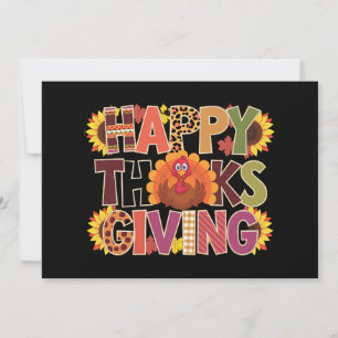 Happy Thanksgiving Turkey Funny Pumpkin Season Invitation