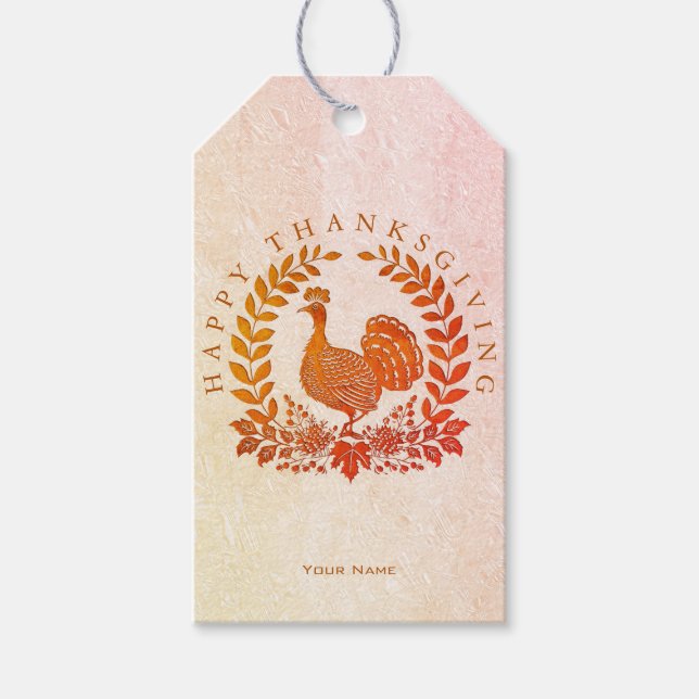 Happy Thanksgiving Turkey Gift Tag (Front)