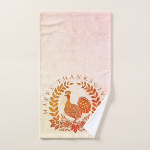 Happy Thanksgiving Turkey Hand Towel