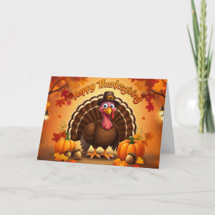 happy thanksgiving turkey holiday card
