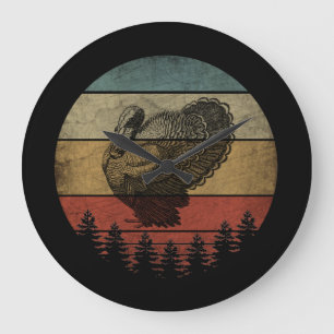 HAPPY THANKSGIVING TURKEY LARGE CLOCK