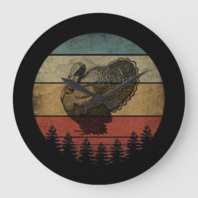 HAPPY THANKSGIVING TURKEY LARGE CLOCK (Front)