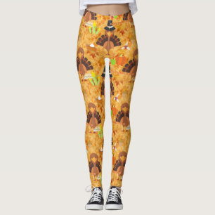 happy thanksgiving turkey leggings