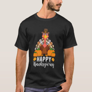 Happy Thanksgiving Turkey Leopard Giraffe Cow Dalm T-Shirt