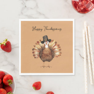 Happy Thanksgiving Turkey Napkin
