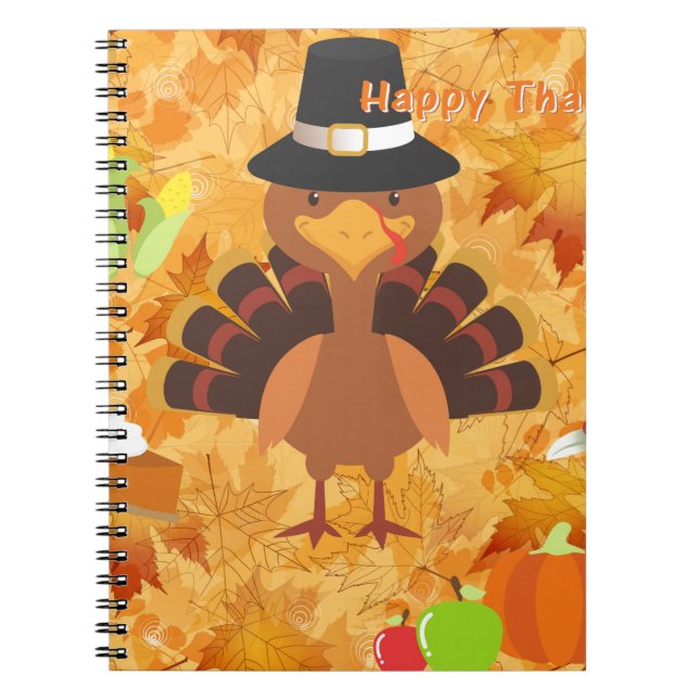 happy thanksgiving turkey notebook (Front)