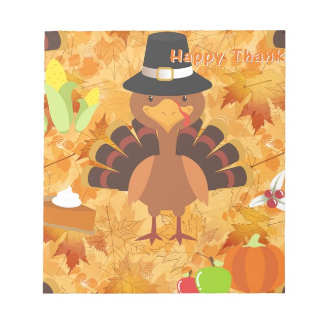happy thanksgiving turkey notepad (Front)