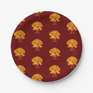 Happy Thanksgiving Turkey, Paper Plate