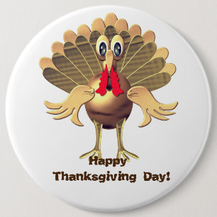 Happy Thanksgiving Turkey,Personalised 6 Cm Round Badge