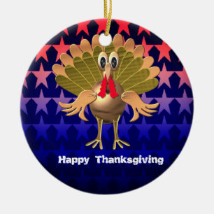 Happy Thanksgiving Turkey,Personalised Ceramic Ornament