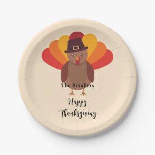 Happy Thanksgiving Turkey Personalised Paper Plate