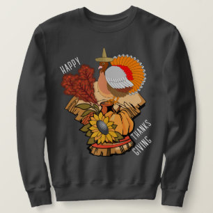 Happy Thanksgiving Turkey Pilgrim Holiday Sweater