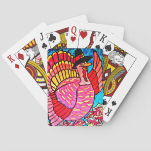 HAPPY THANKSGIVING TURKEY playing cards