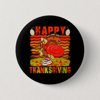 Happy Thanksgiving Turkey Playing Disc Golf 6 Cm Round Badge