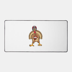 Happy Thanksgiving Turkey Playing Football Dad Men Desk Mat